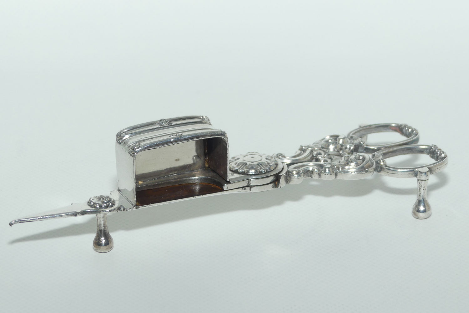 Mid Victorian era pair of Silver Plate Wick trimmers | Gilbert manufacture