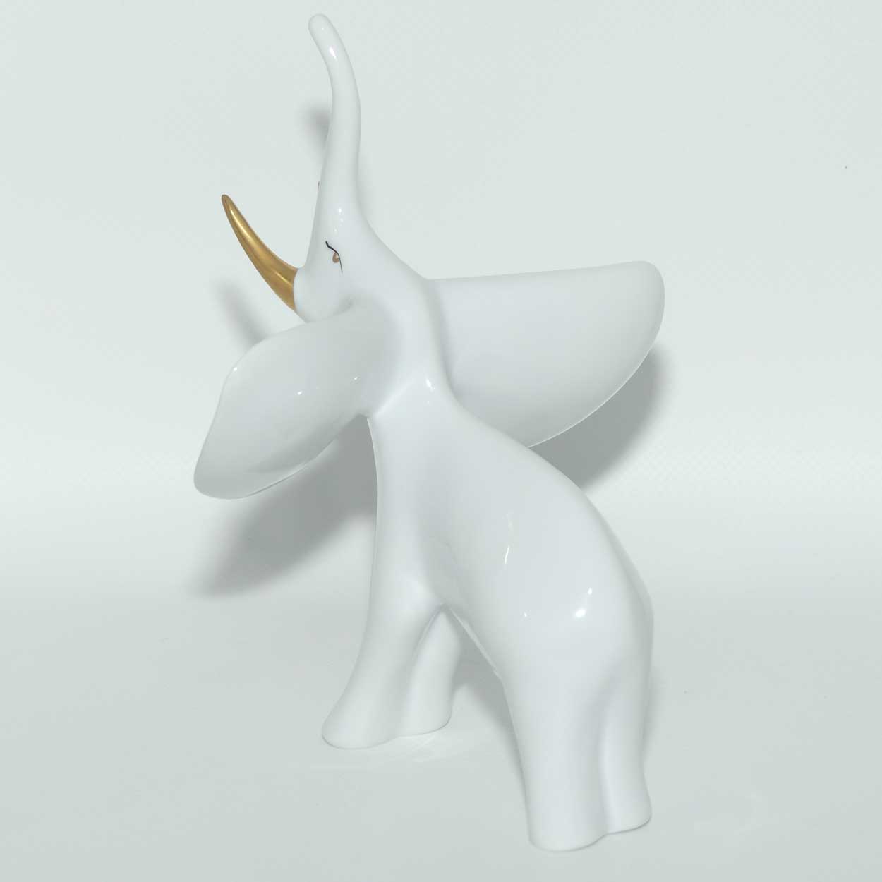 Vintage Hollohaza Hungary Elephant | Trunk in Salute