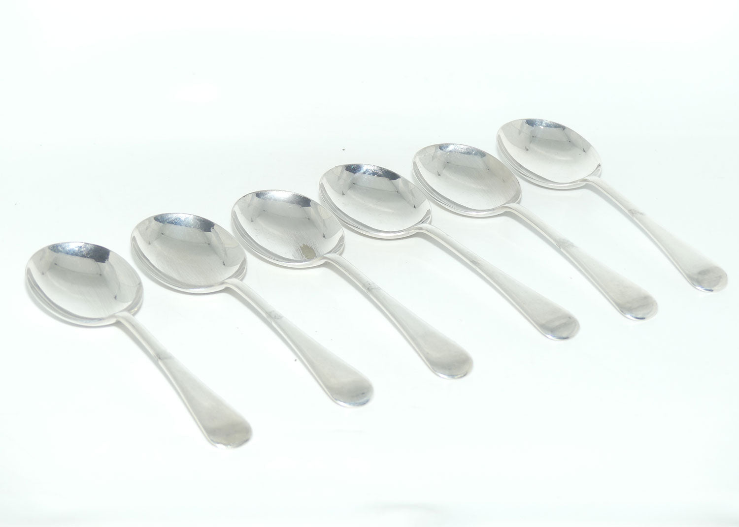Set of 6 Embassy Silver Plated Old English Soup Spoons | 17cm