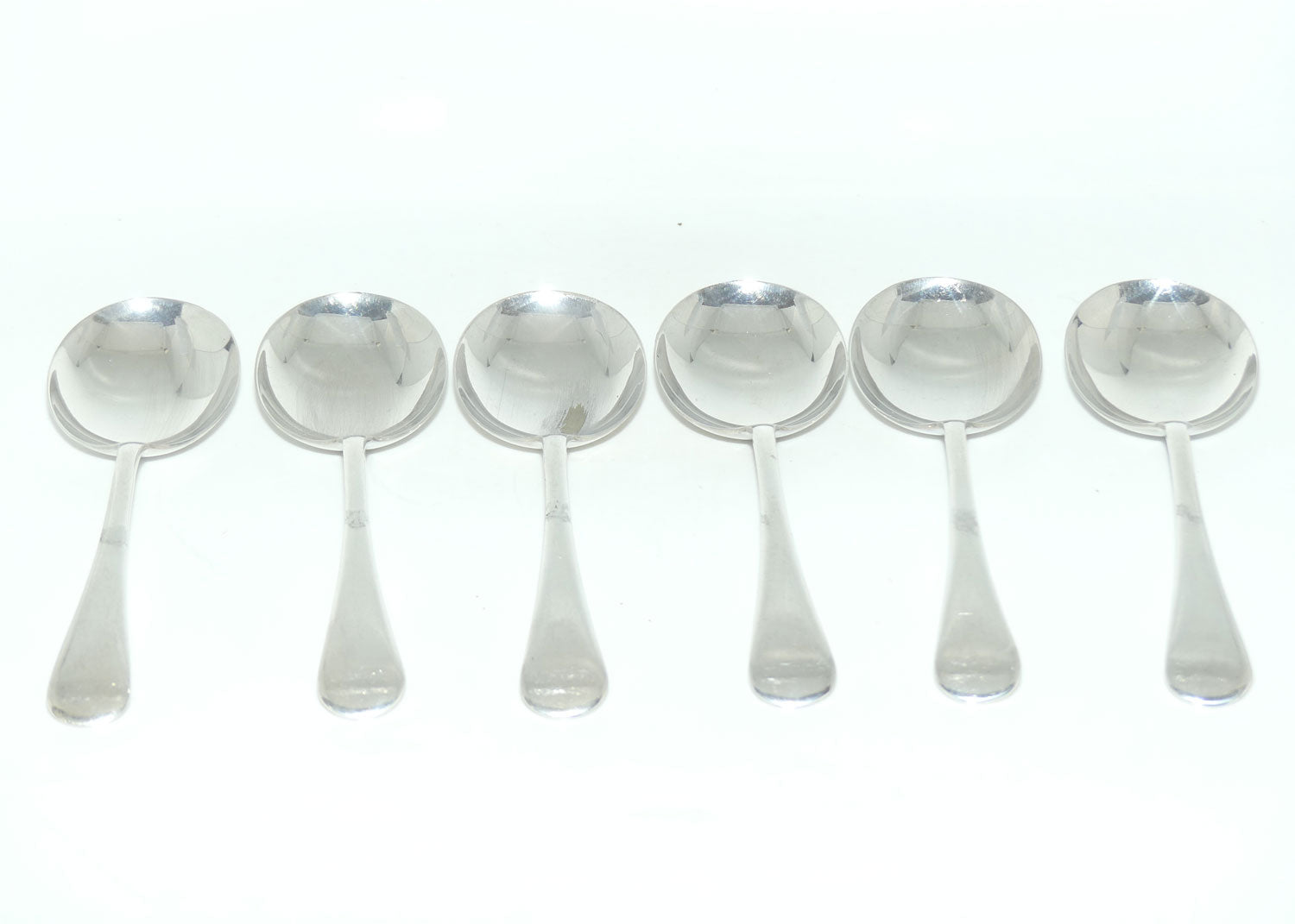 Set of 6 Embassy Silver Plated Old English Soup Spoons | 17cm
