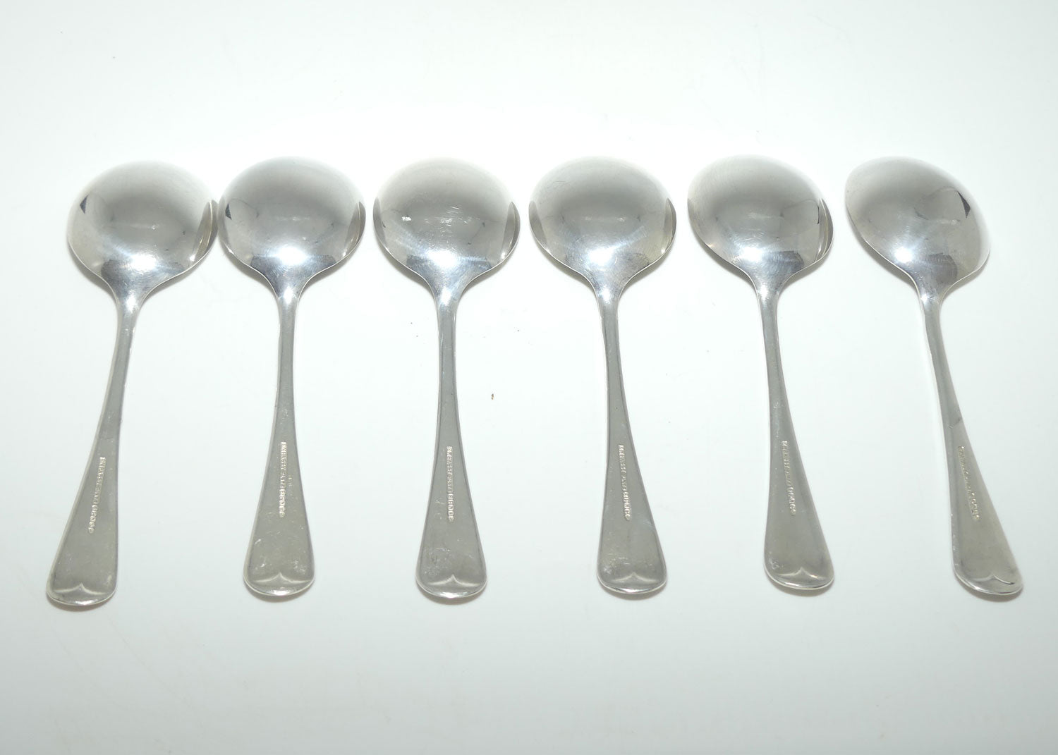 Set of 6 Embassy Silver Plated Old English Soup Spoons | 17cm
