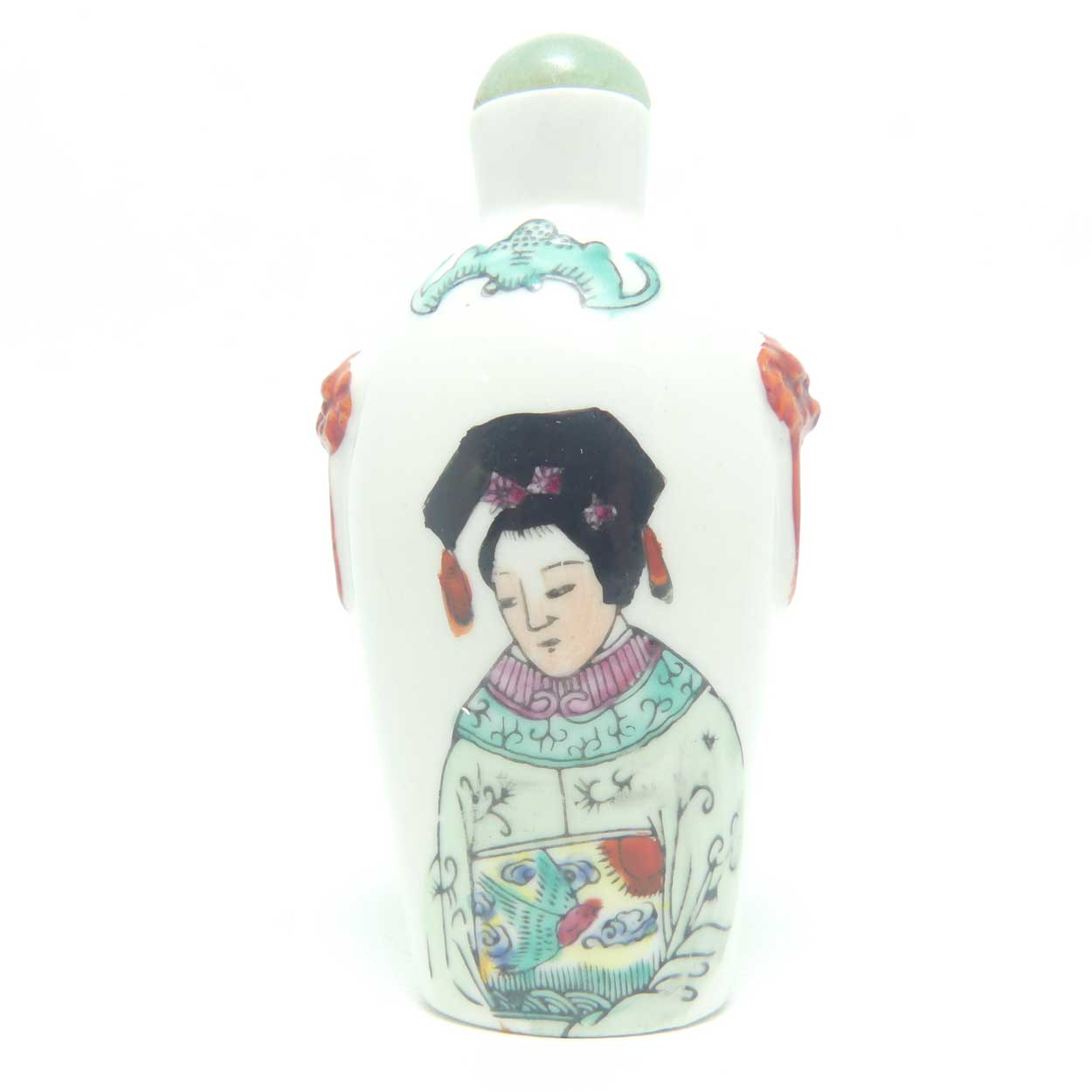 Vintage Porcelain Snuff Bottle | Chinese Emporer and Empress scenes