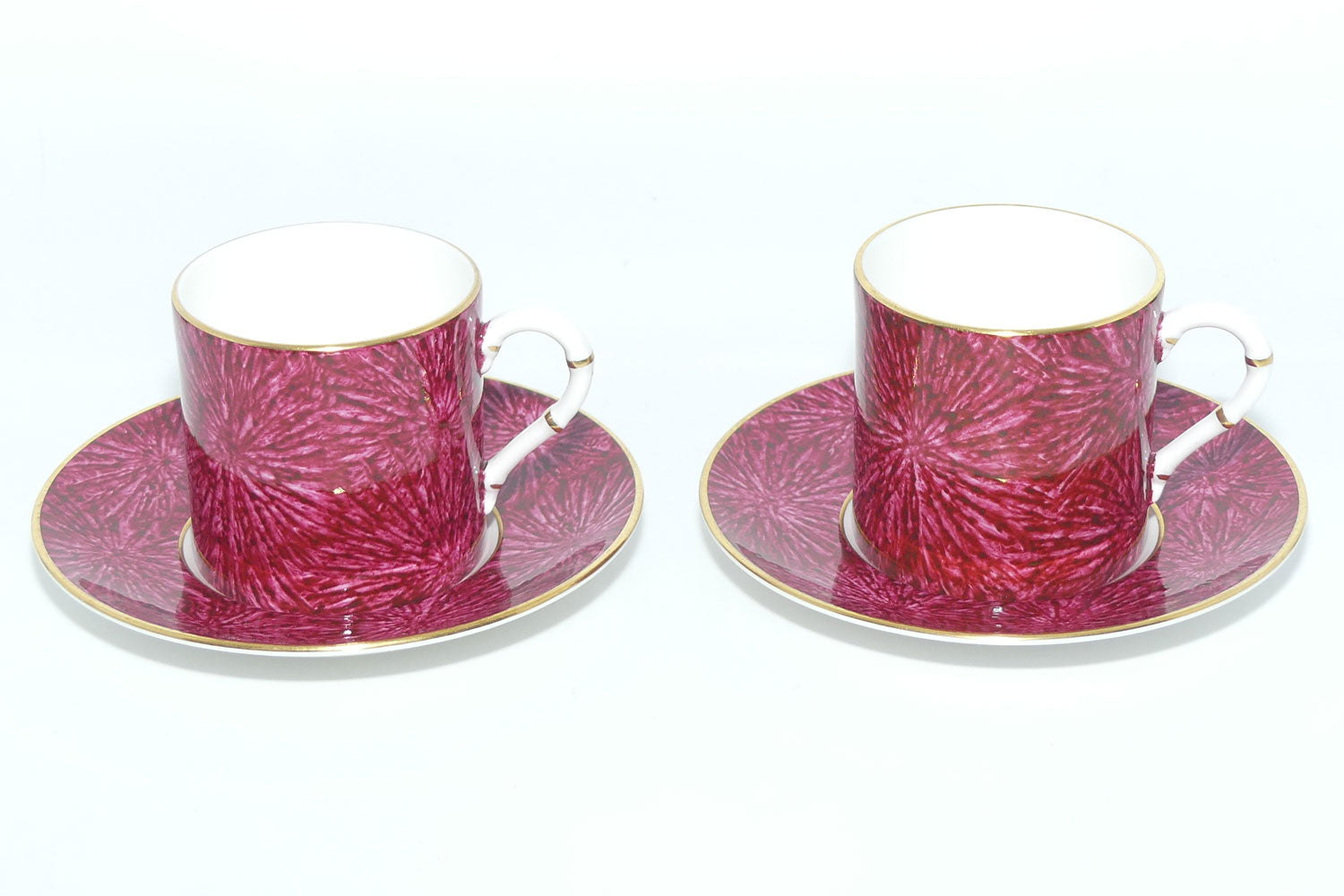 Royal Worcester Empress Rouge set of 6 demi tasse cups and saucers