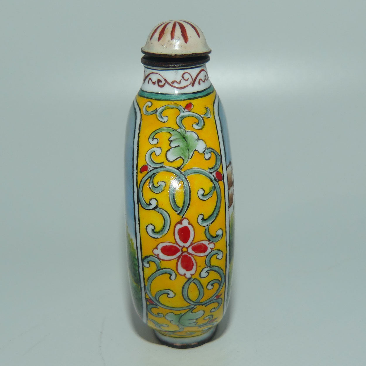 Chinese Hand Painted Enamel on Copper Snuff bottle | European Ladies with Children