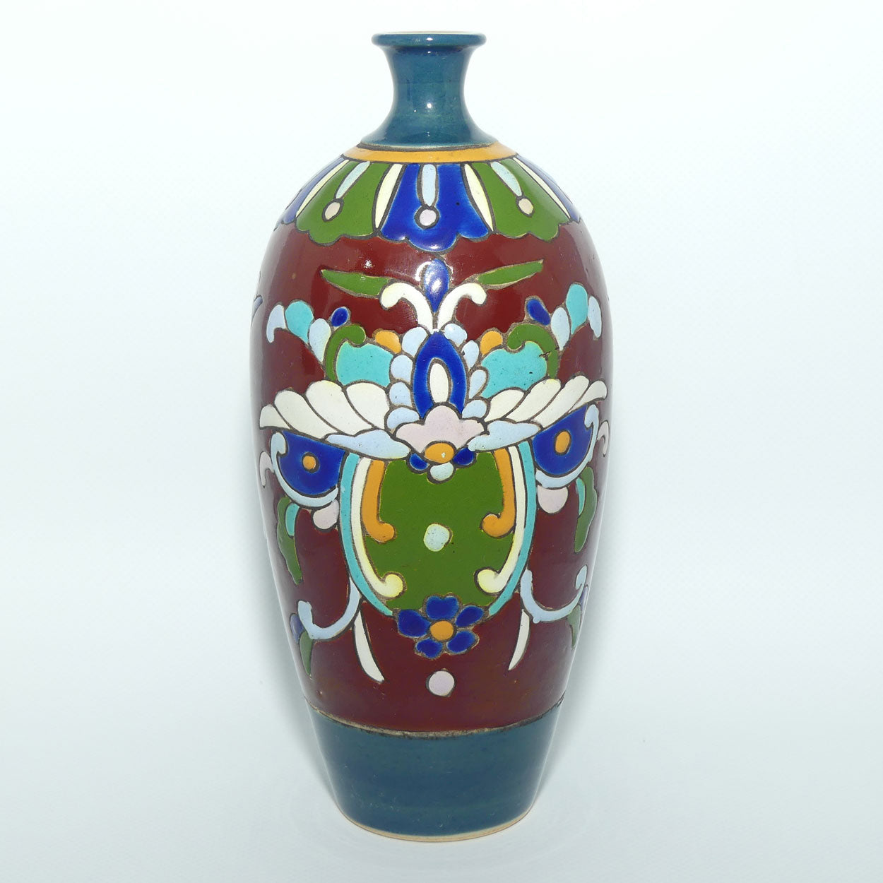 Art Nouveau | French Enamel on Pottery vase