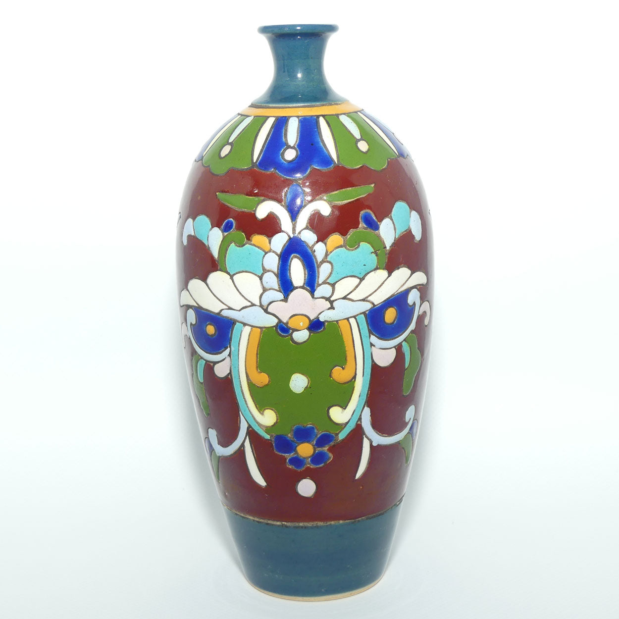 Art Nouveau | French Enamel on Pottery vase