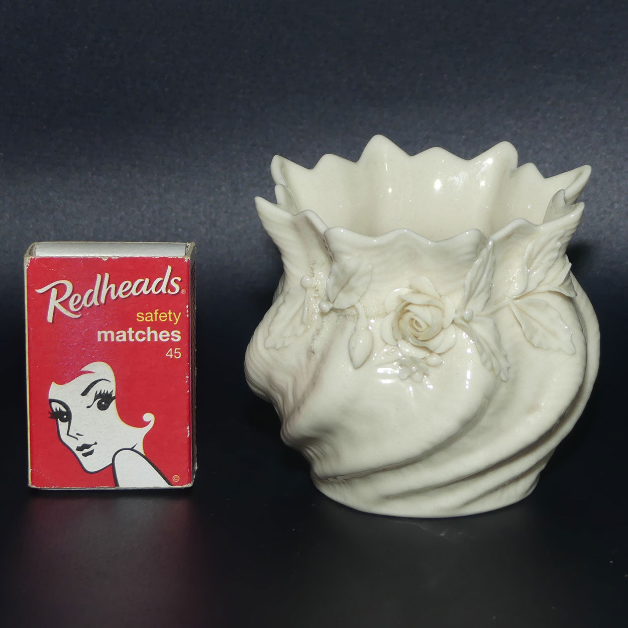Belleek Floral decorated Thistle vase | 3rd Green Mark