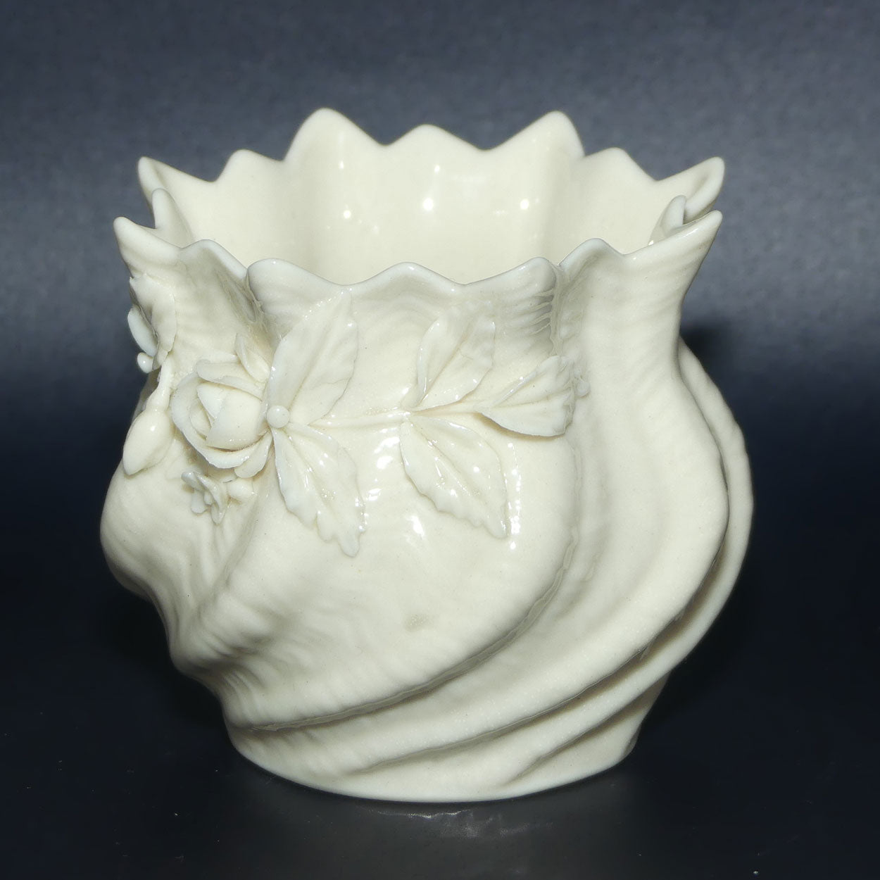 Belleek Floral decorated Thistle vase | 3rd Green Mark