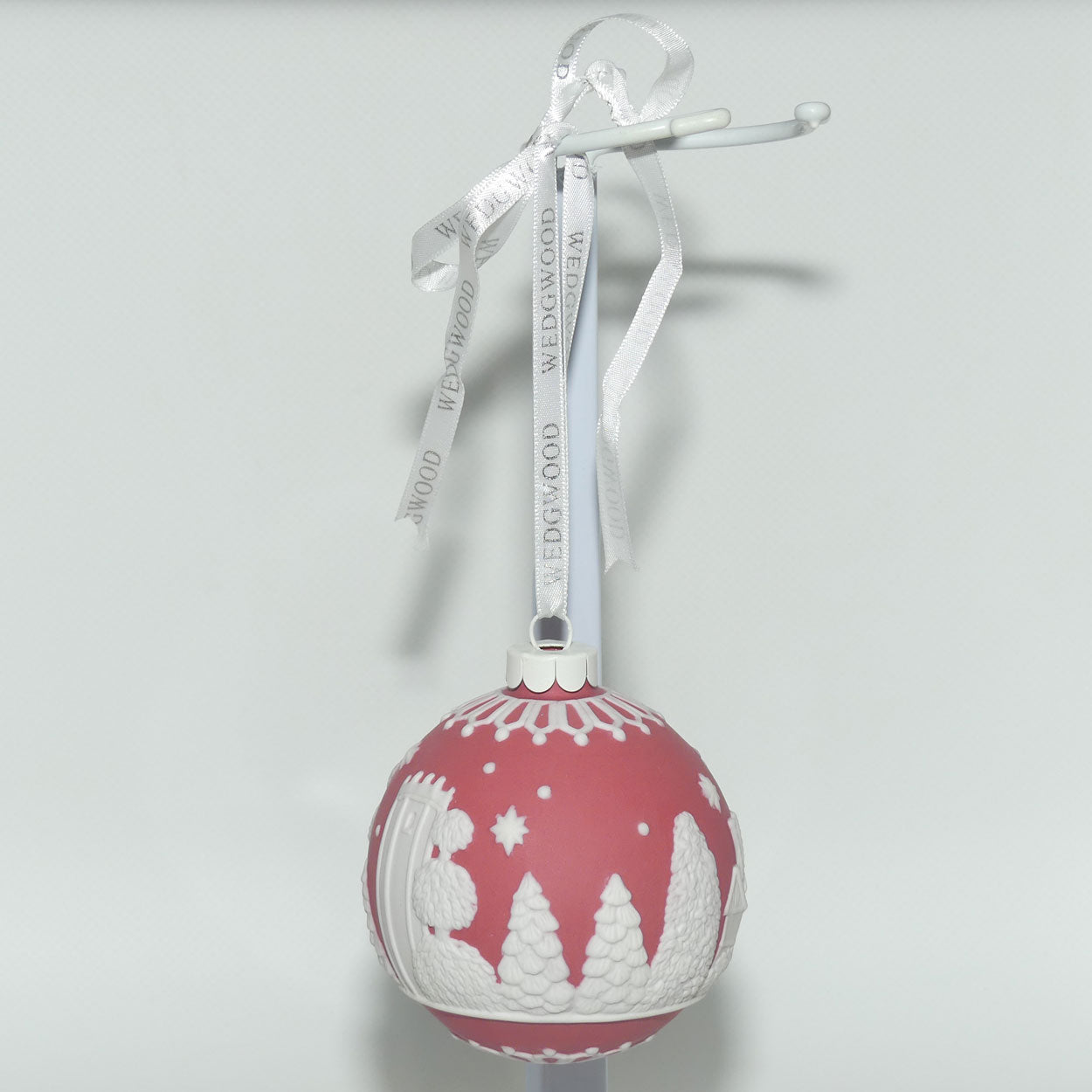 Wedgwood Jasperware Christmas ornament bauble | Red English Countryside | boxed