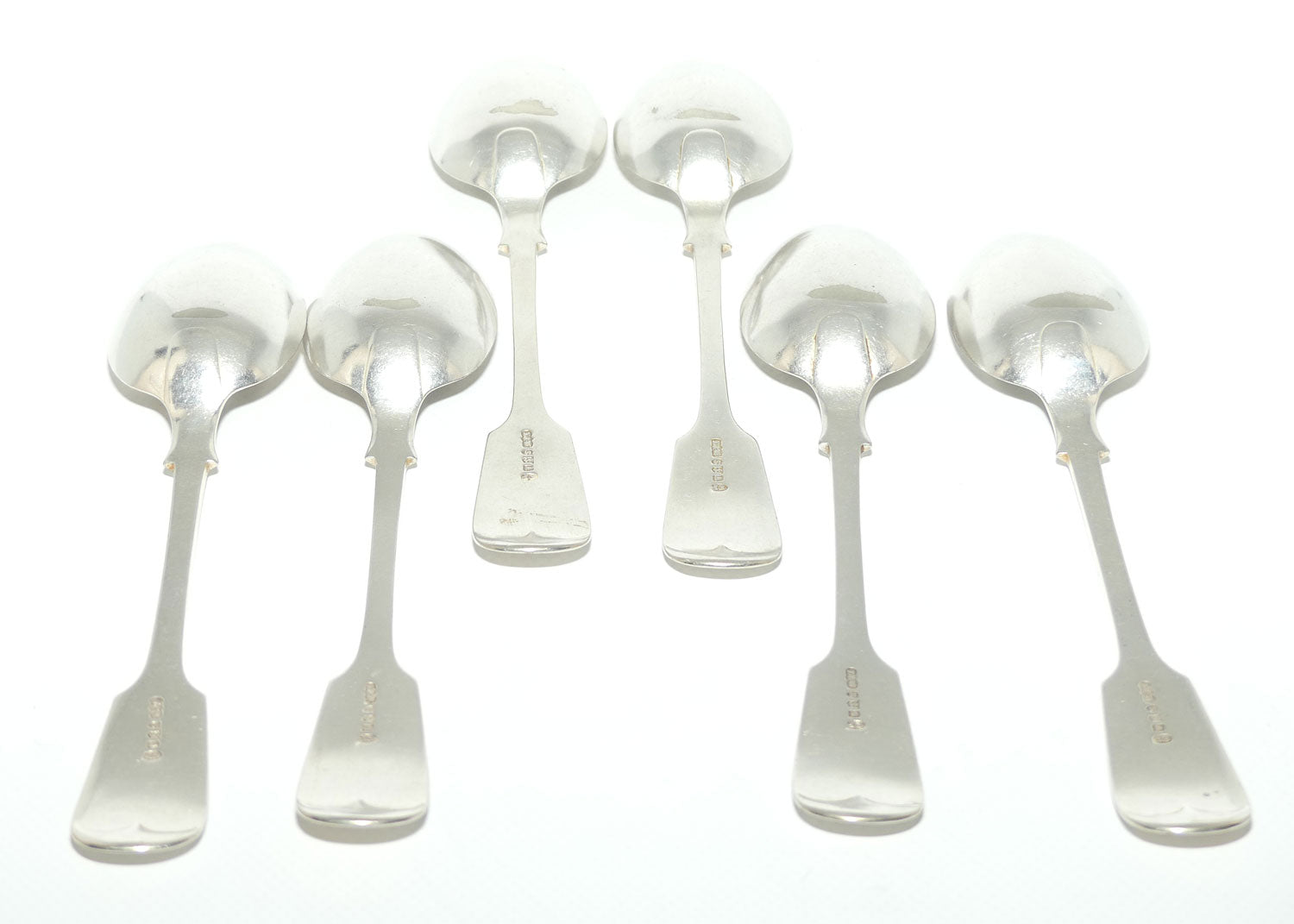 Set of 6 John Dixon and Sons | Silver Plated Fiddle Pattern Tablespoons | 19cm
