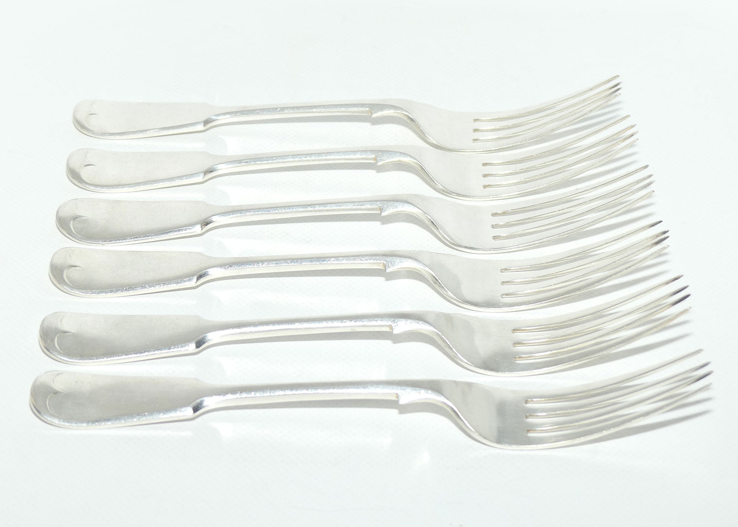 Set of 6 John Dixon and Sons | Silver Plated Fiddle Pattern Dinner Forks | 20.5cm