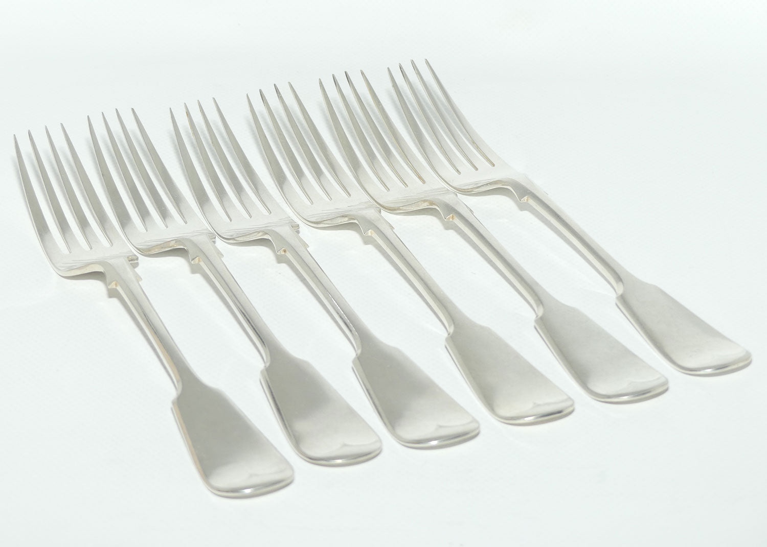 Set of 6 John Dixon and Sons | Silver Plated Fiddle Pattern Dinner Forks | 20.5cm