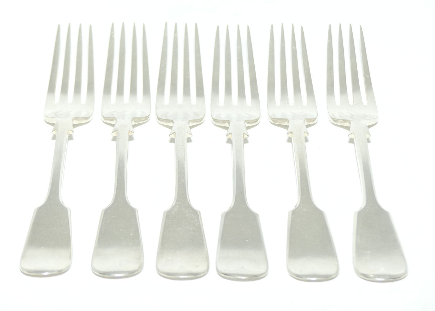 Set of 6 John Dixon and Sons | Silver Plated Fiddle Pattern Salad Forks | 18cm