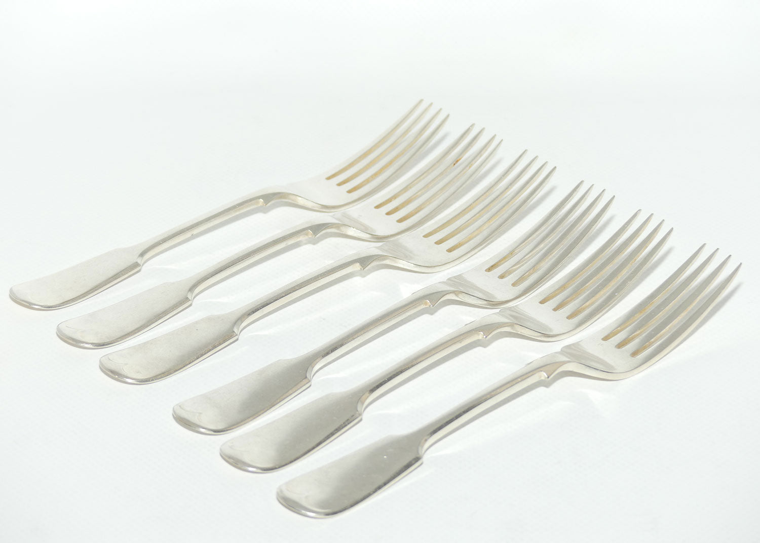 Set of 6 John Dixon and Sons | Silver Plated Fiddle Pattern Salad Forks | 18cm