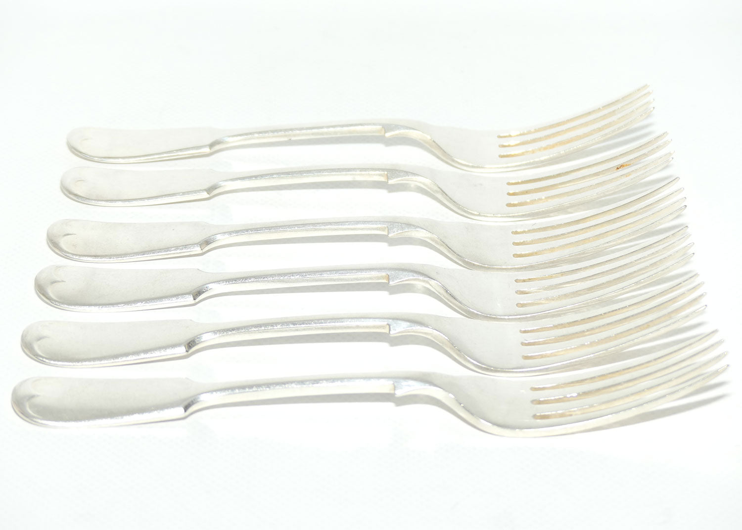 Set of 6 John Dixon and Sons | Silver Plated Fiddle Pattern Salad Forks | 18cm