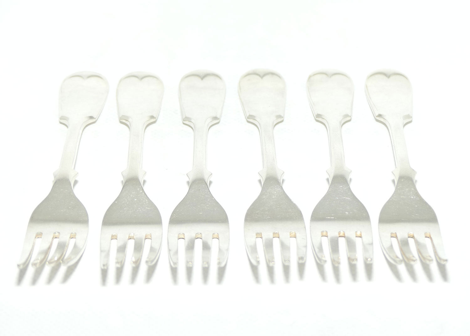 Set of 6 John Dixon and Sons | Silver Plated Fiddle Pattern Salad Forks | 18cm