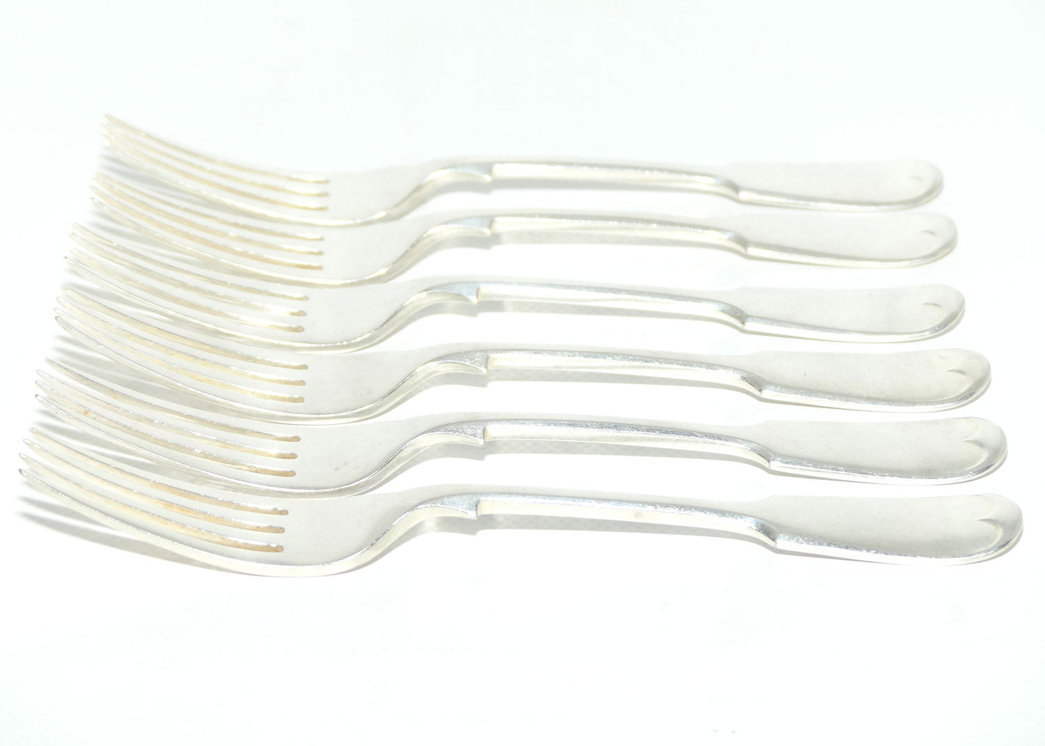 Set of 6 John Dixon and Sons | Silver Plated Fiddle Pattern Salad Forks | 18cm