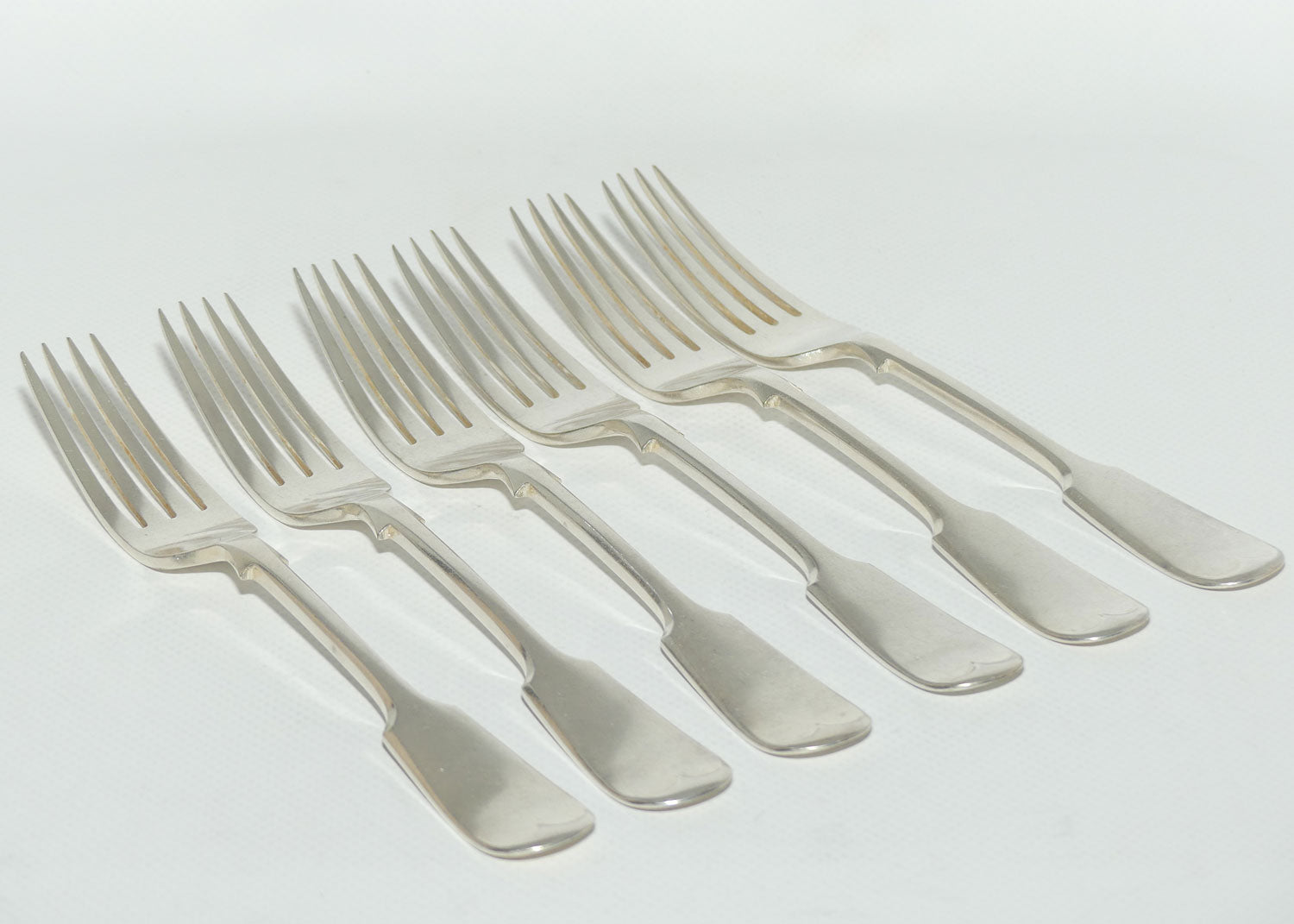 Set of 6 John Dixon and Sons | Silver Plated Fiddle Pattern Salad Forks | 18cm