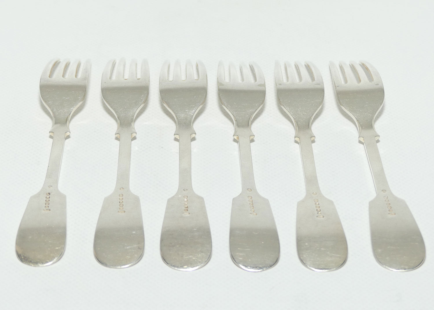 Set of 6 John Dixon and Sons | Silver Plated Fiddle Pattern Salad Forks | 18cm