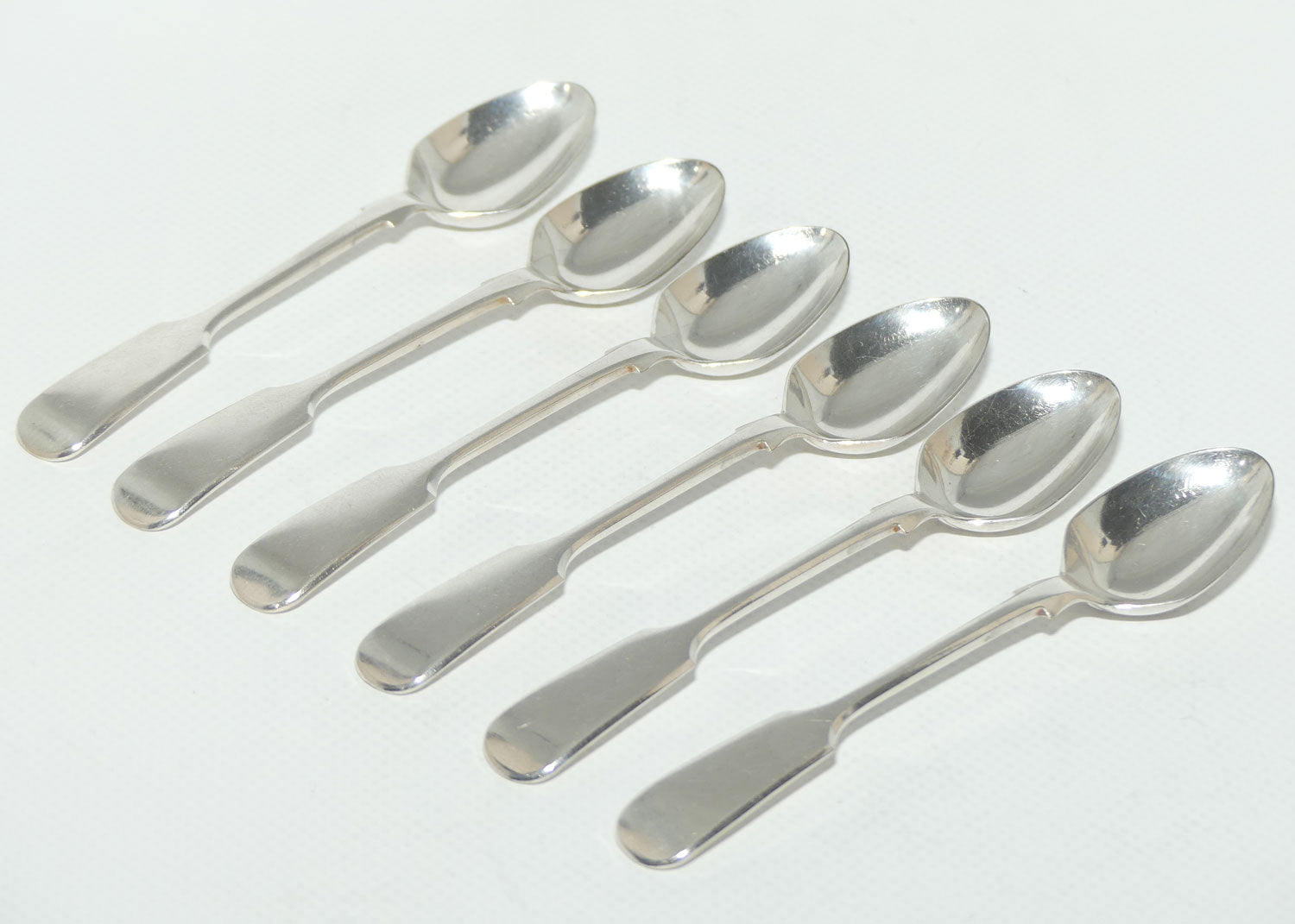 Set of 6 John Dixon and Son | Silver Plated Fiddle Pattern Teaspoon | 12cm