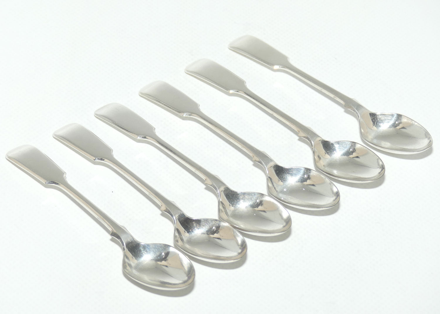 Set of 6 John Dixon and Son | Silver Plated Fiddle Pattern Teaspoon | 12cm