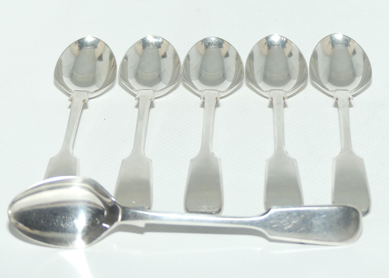 Set of 6 John Dixon and Son | Silver Plated Fiddle Pattern Teaspoon | 12cm