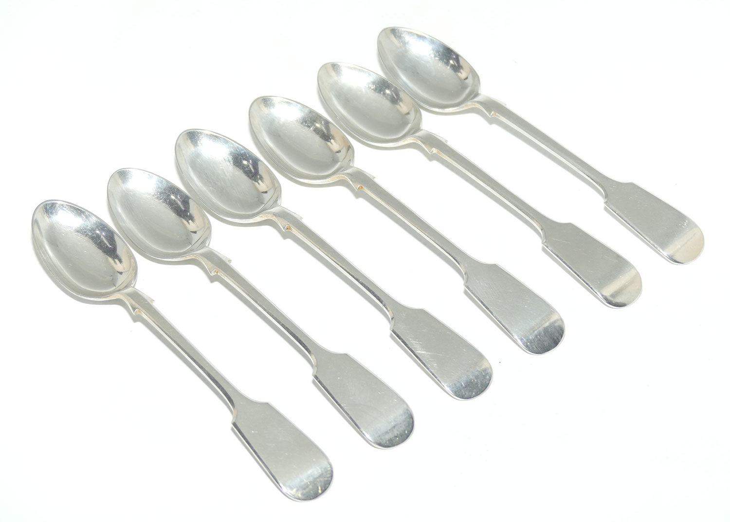 Set of 6 John Dixon and Son | Silver Plated Fiddle Pattern Teaspoon | 12.5cm