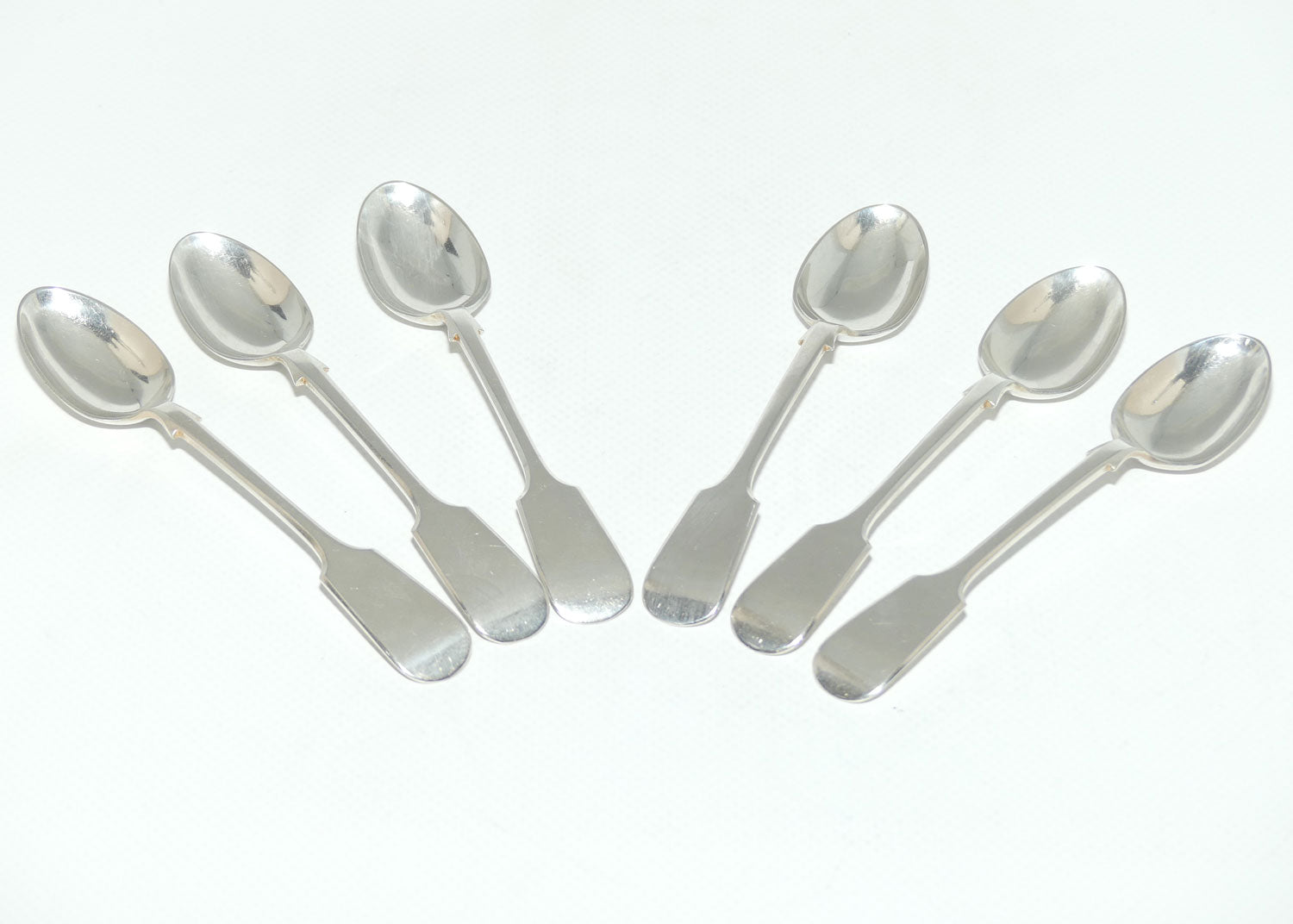 Set of 6 John Dixon and Son | Silver Plated Fiddle Pattern Teaspoon | 12.5cm
