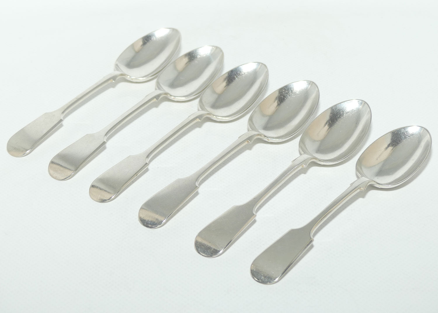 Set of 6 John Dixon and Son | Silver Plated Fiddle Pattern Teaspoon | 14.5cm