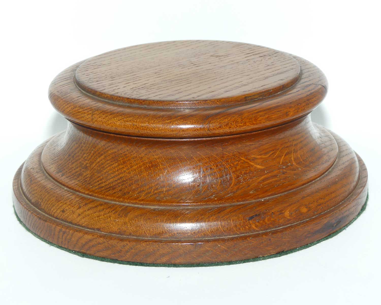 Heavy English Oak pedastal vase stand | 24cm diam