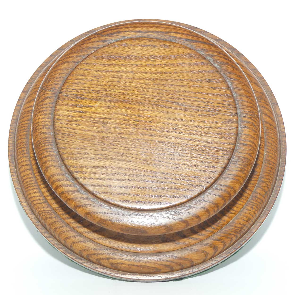 Heavy English Oak pedastal vase stand | 24cm diam