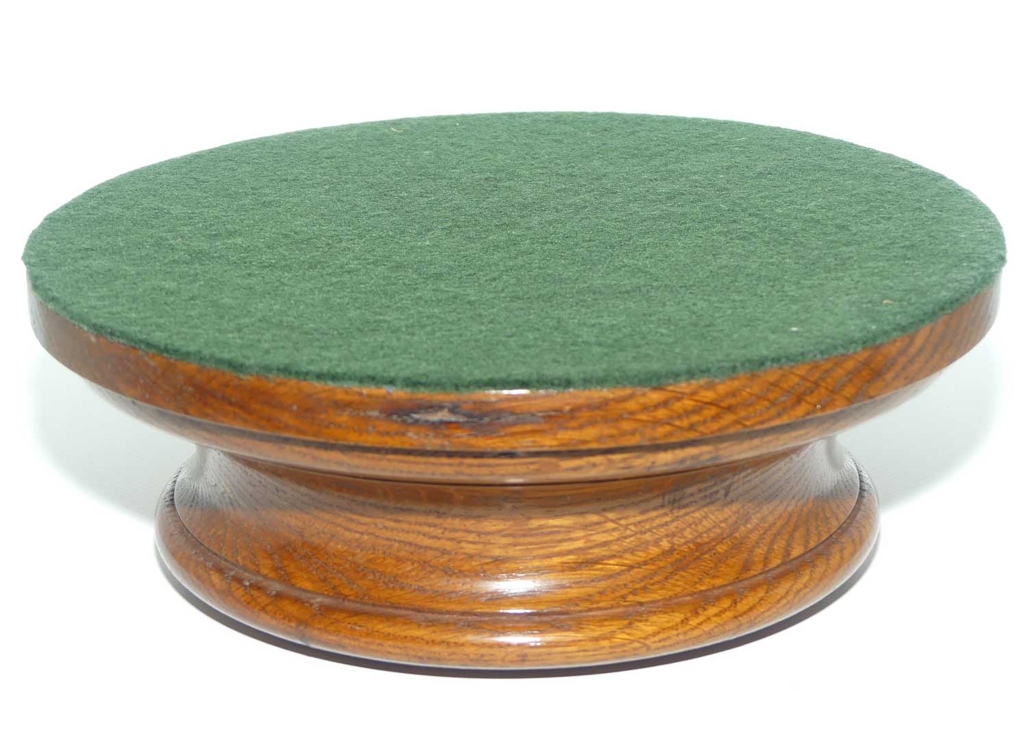 Heavy English Oak pedastal vase stand | 24cm diam