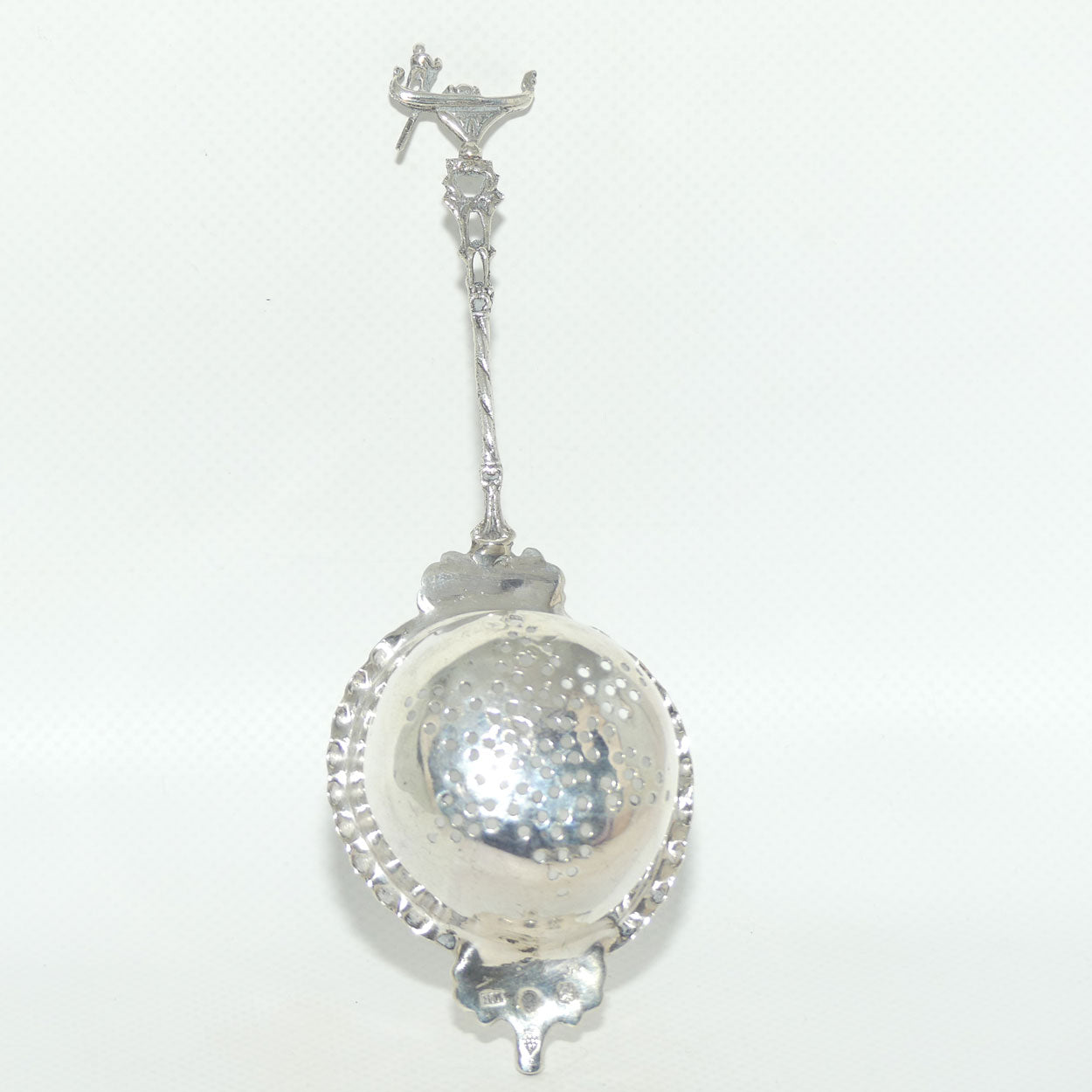925 Sterling Silver tea strainer | Gondola handle | 34.6g | Berthold Muller
