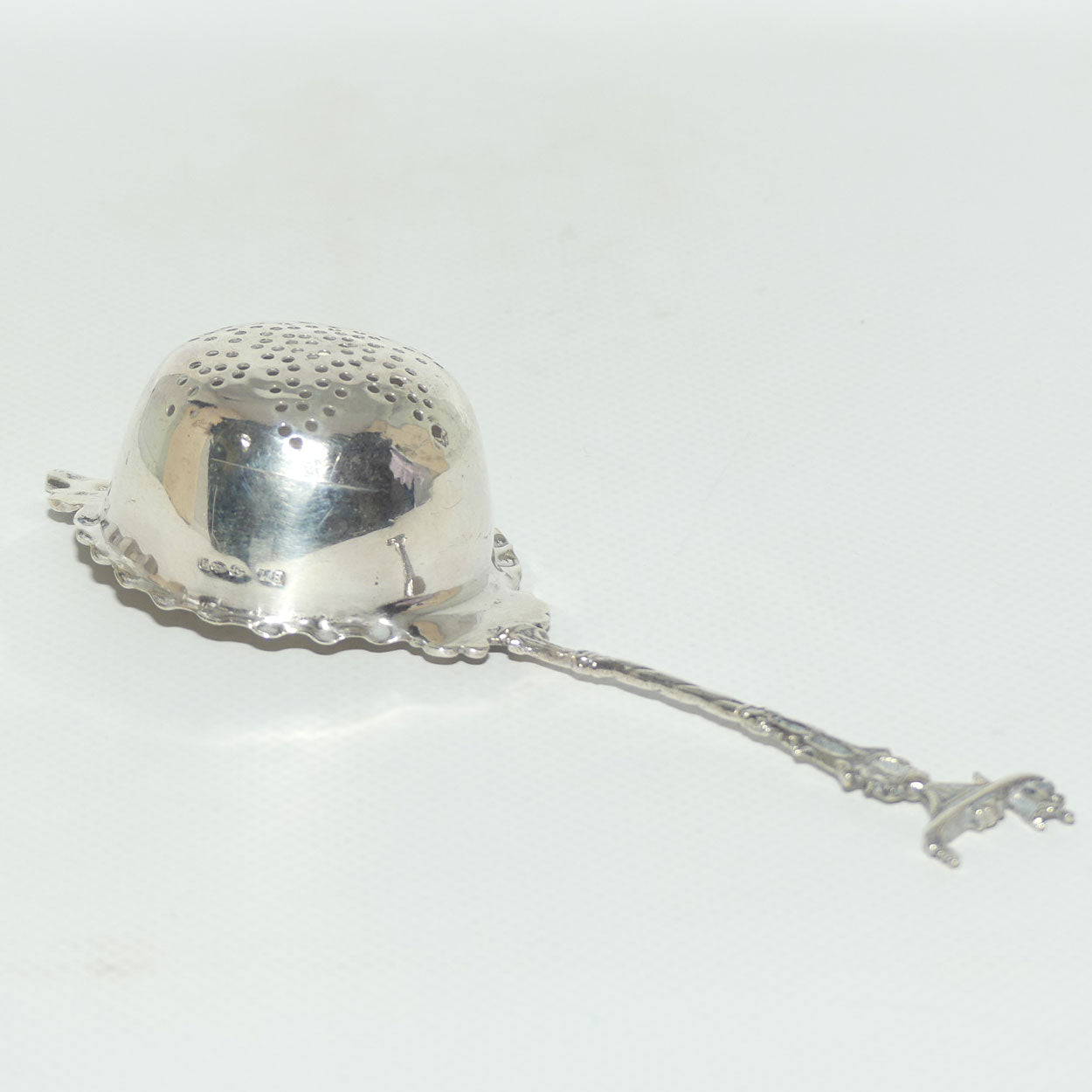 925 Sterling Silver tea strainer | Gondola handle | 34.6g | Berthold Muller