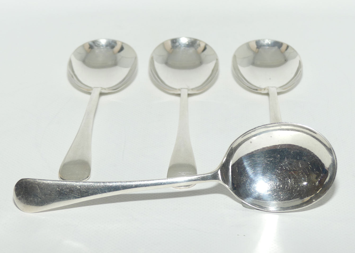 Set of 4 EPNS Silver Plate | Old English Pattern Soup Spoons | 17cm