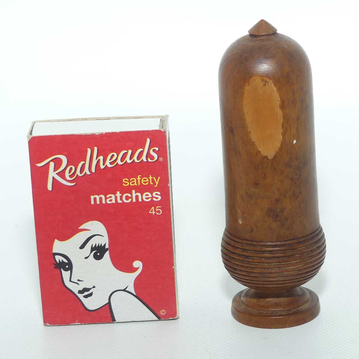 Victorian era Treen acorn shape thimble case | #1