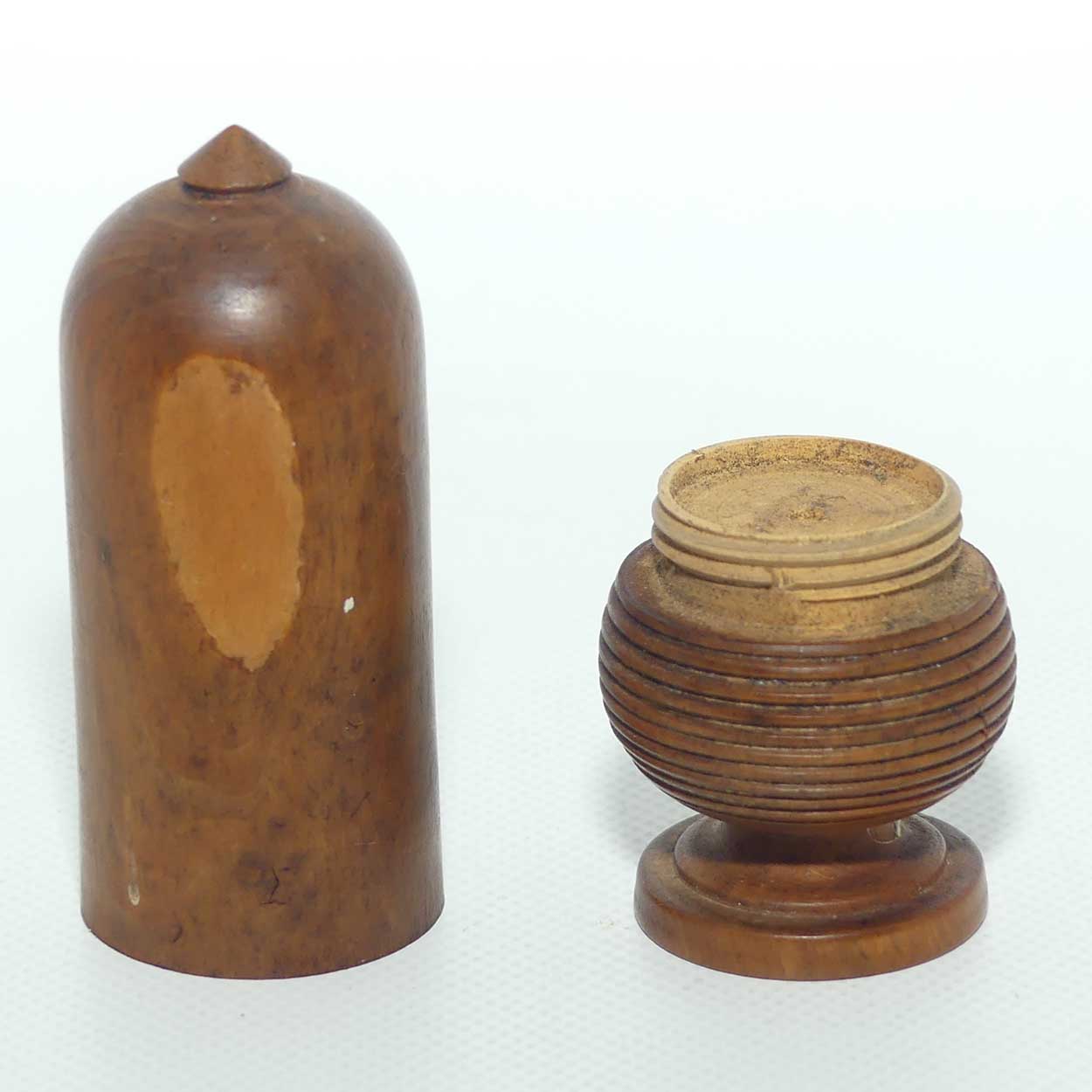 Victorian era Treen acorn shape thimble case | #1