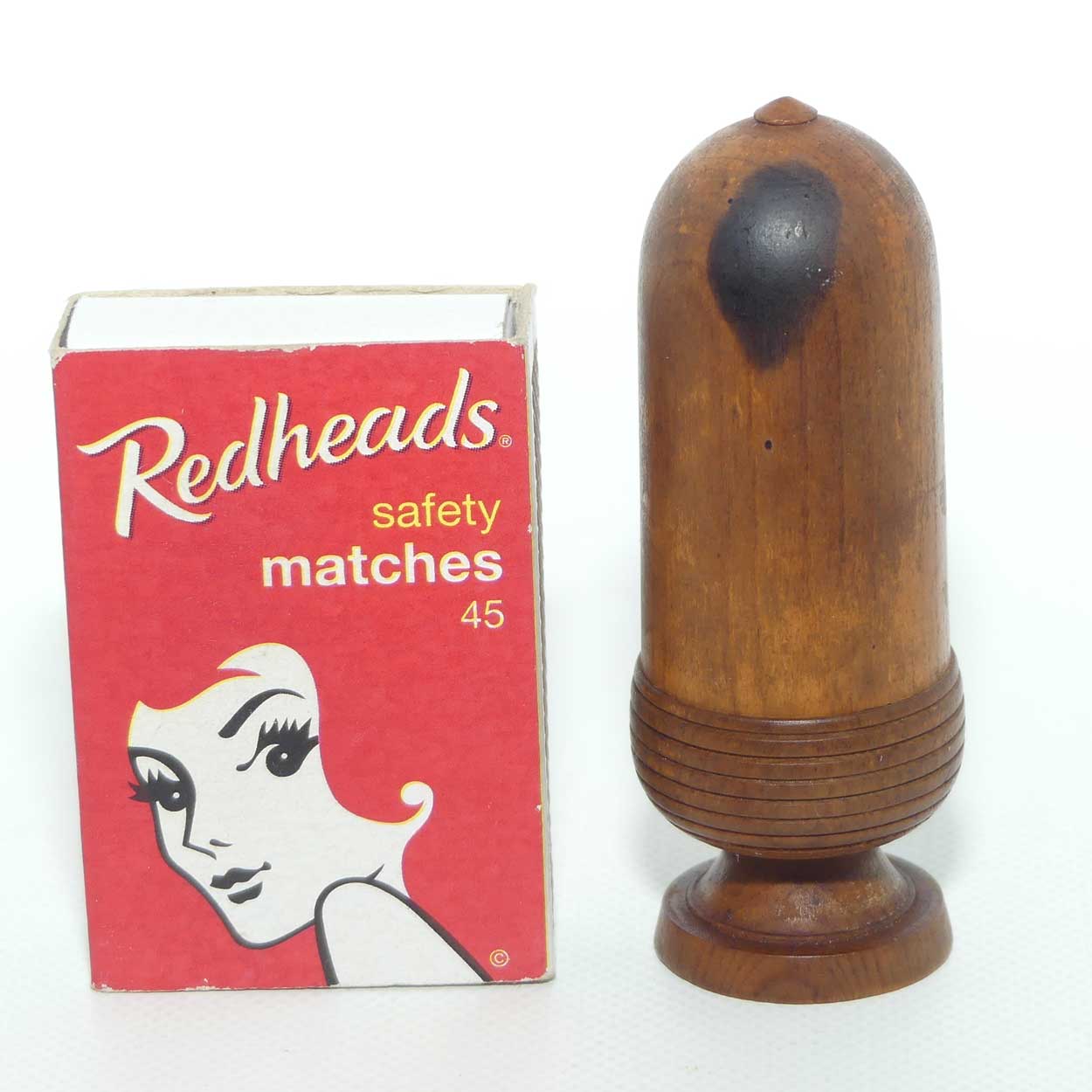 Victorian era Treen acorn shape thimble case | #2