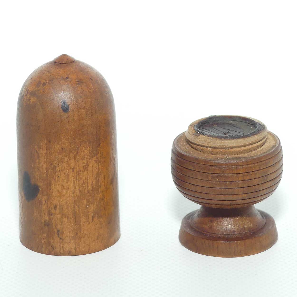 Victorian era Treen acorn shape thimble case | #2