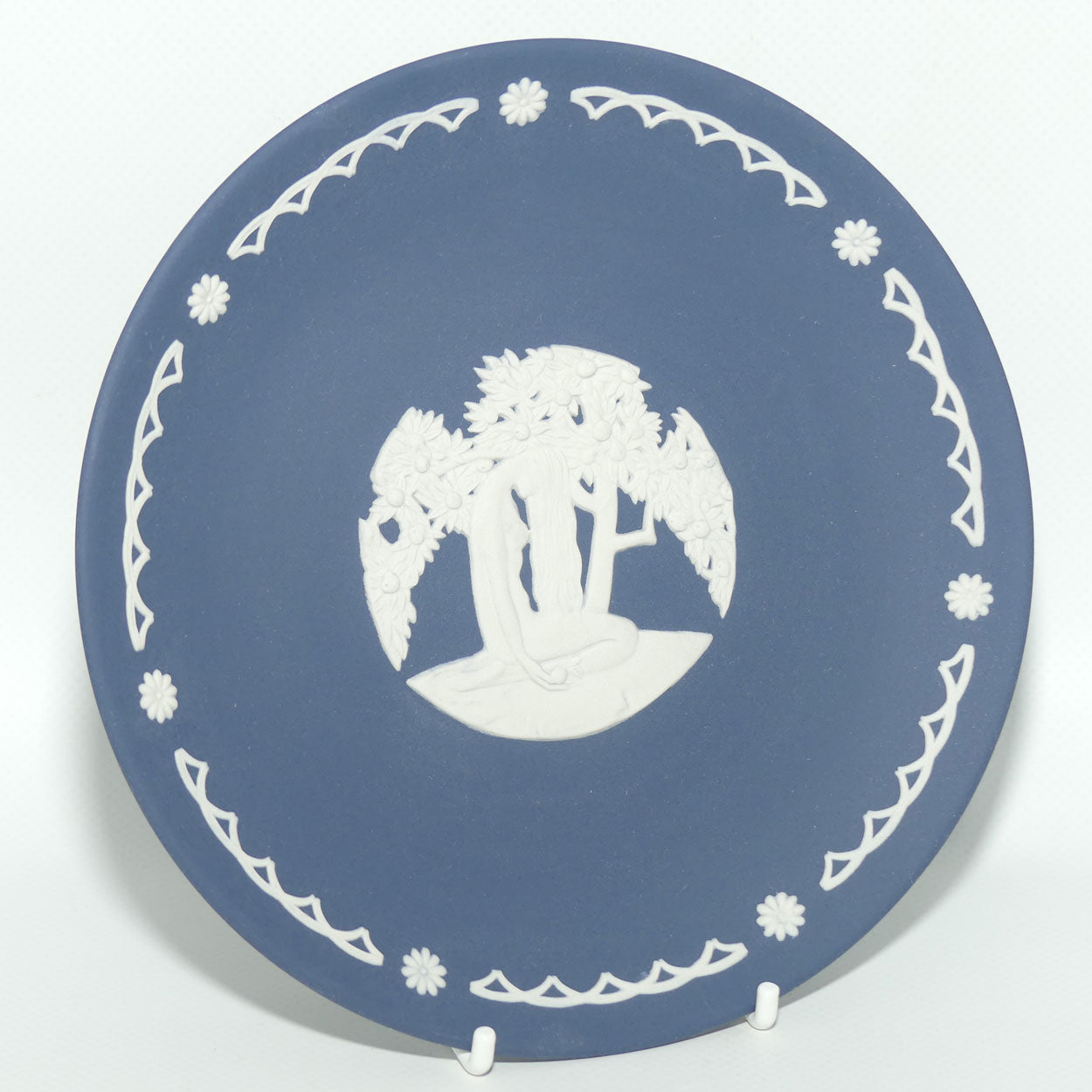 Wedgwood Jasper | White on Portland Blue | Eve in the Garden of Eden plate | LE500 | boxed