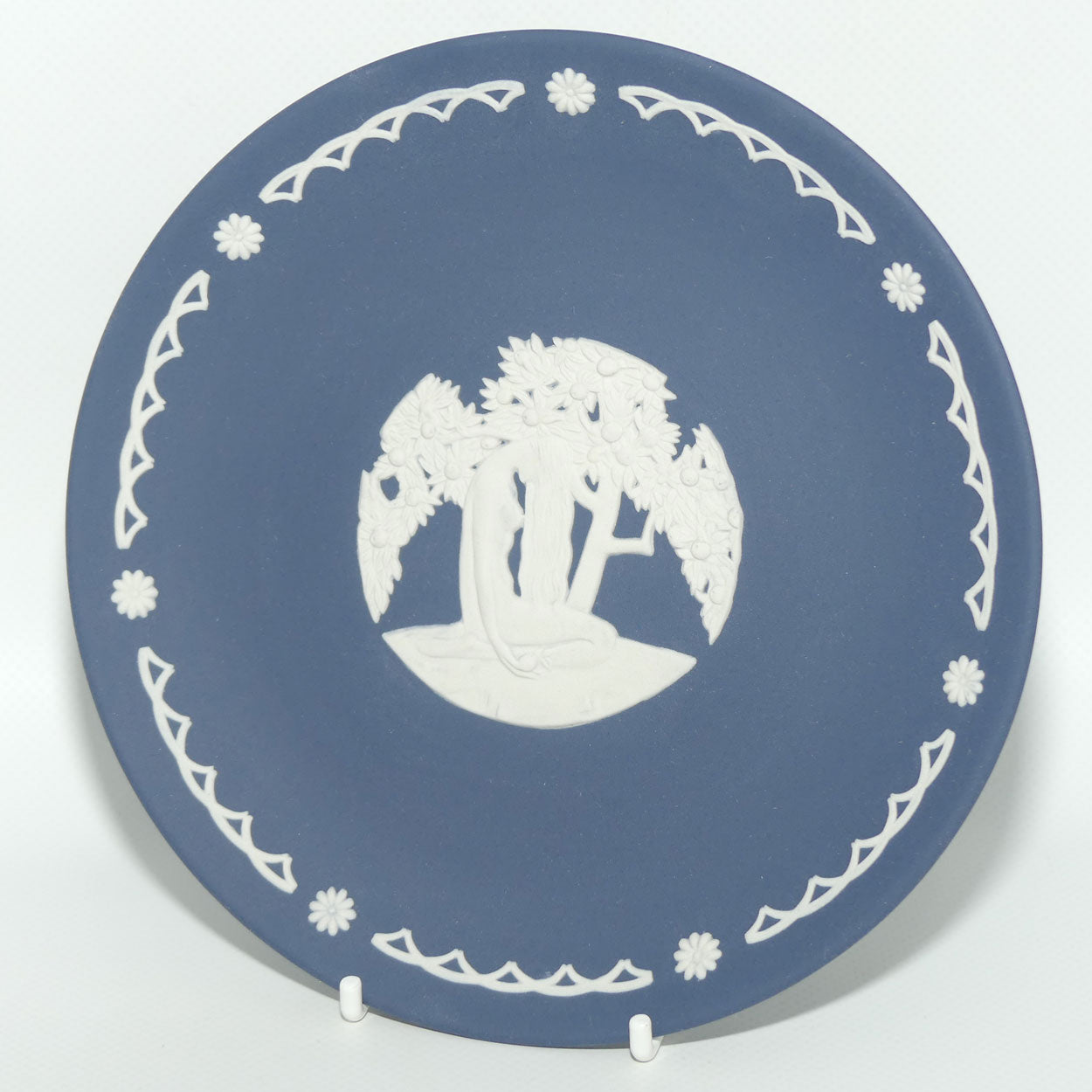 Wedgwood Jasper | White on Portland Blue | Eve in the Garden of Eden plate | LE500 | boxed