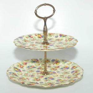 Royal Winton Evesham Chintz two tier cake stand