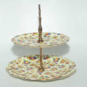 Royal Winton Evesham Chintz two tier cake stand