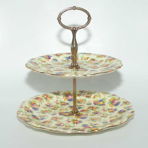 Royal Winton Evesham Chintz two tier cake stand