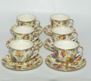 Royal Winton Evesham Chintz set of 6 coffee duos