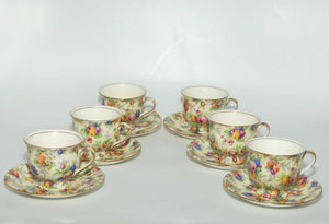 Royal Winton Evesham Chintz set of 6 coffee duos