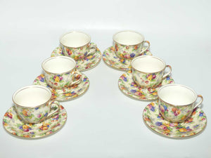 Royal Winton Evesham Chintz set of 6 coffee duos