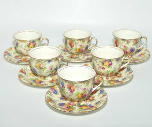 Royal Winton Evesham Chintz set of 6 coffee duos