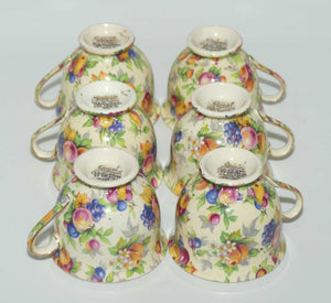 Royal Winton Evesham Chintz set of 6 coffee duos