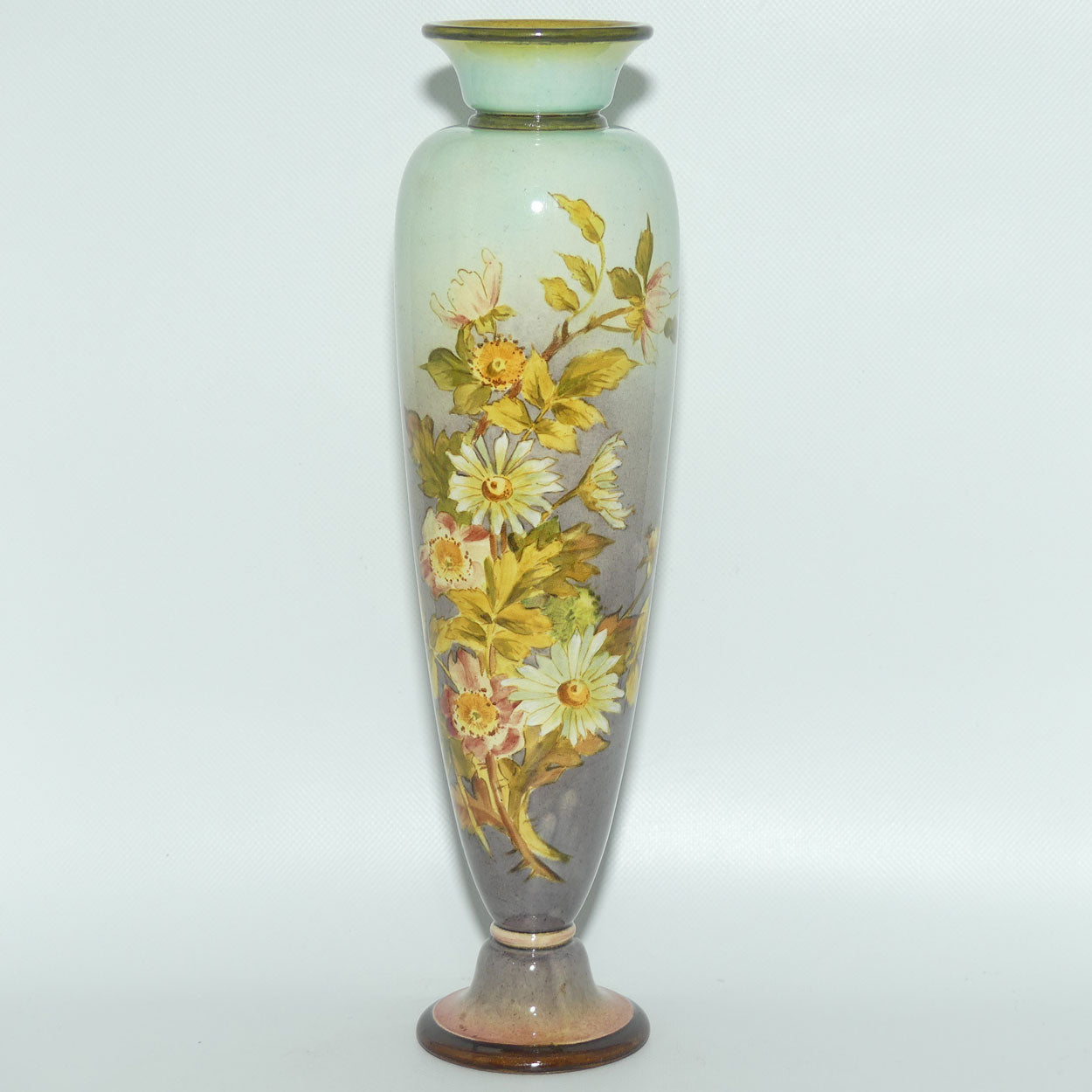 Doulton Burslem Faience vase decorated with Flowers by Kate Rogers | Fine Example